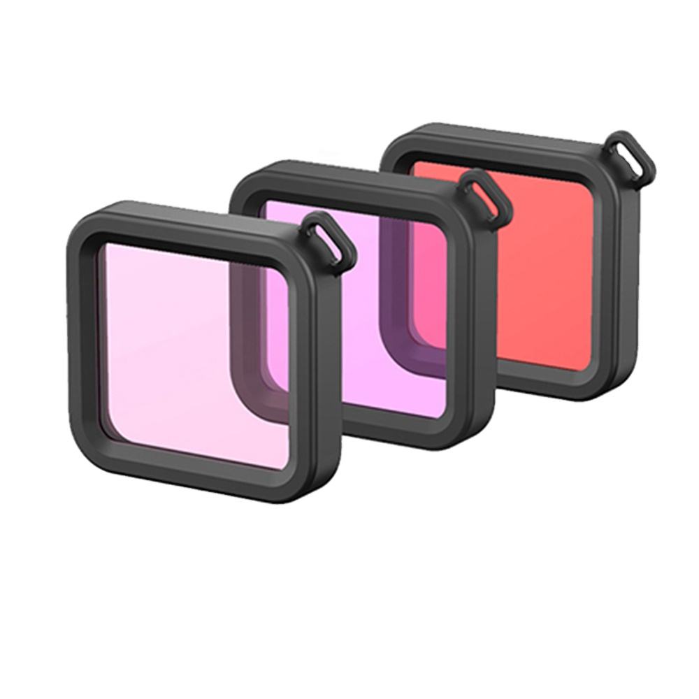 HONGDAK Red/Pink/Purple Diving Underwater Action Camera Filter Kit Nd Camera Lens Filter for GoPro Hero 10/9/8/7/6/5/4 Black
