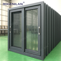 Ventanas Corredizas de Aluminio con Doble Vidrio Aislante Acústico de la Fábrica ROGENILAN de Foshan, Ventanas Corredizas de Vidrio Templado para Casas
