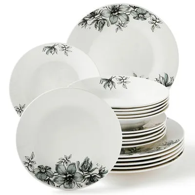 Service de vaisselle en porcelaine blanche unie pour hôtel, service de table en céramique pour restaurant