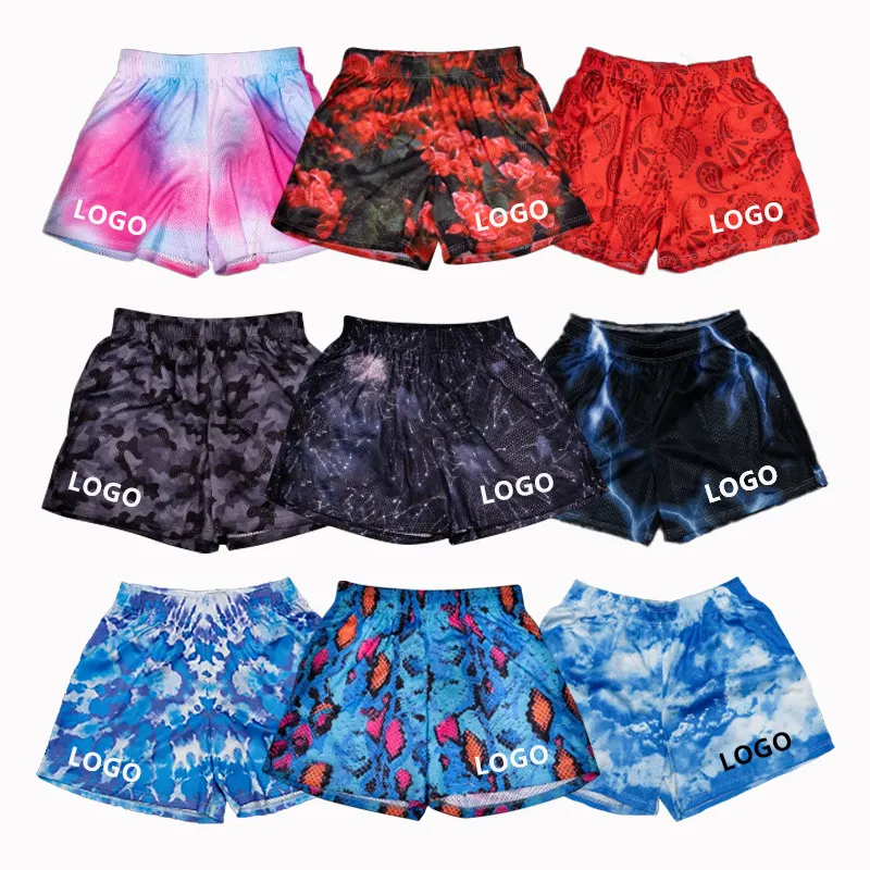Summer Essentialsed Beach Board Elastic Waist Shorts Streetwear Sweat Running Men Shorts Print Custom Designer Gym Mesh Woven