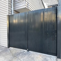 Portail battant en aluminium écologique pour la maison, avec ouvre-porte automatique, télécommande, bras hydraulique, 18 pieds, robuste, double portail