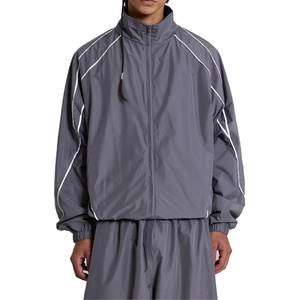 Chaquetas Deportivas de Fútbol con Cierre y Ribete Reflectante Personalizadas para Hombre, Chaqueta Deportiva Ligera de Poliéster Ripstop, Cortavientos - Product Image 1