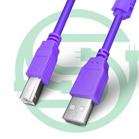 Kabel Printer USB 2.0 Grosir, Kabel USB Printer Tipe A Male ke Tipe B Male untuk Printer Scanner HP Canon Lexmark Epson Dell 1m 3.3ft