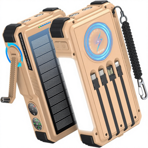 Banque d'alimentation <span class=keywords><strong>solaire</strong></span> étanche BLAVOR avec manivelle, 4 câbles, 20000mAh, charge rapide 20W, sans fil, USB-C, lampe torche <span class=keywords><strong>portable</strong></span>, iPhone, iPad - Product Image 1