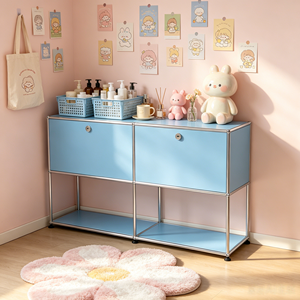 Mueble para TV Estilo Nórdico, Color Azul Cielo, para Salón, Mueble Modular de Almacenamiento, Acero Inoxidable, Multifuncional - Product Image 6