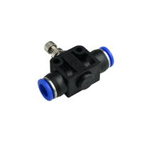 Vanne de régulation de débit à enfoncement SA pour tube PU/PA/PE de 4/6/8/10/12 mm, laiton PP, écologique, durable, régulateur de vitesse unidirectionnel