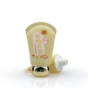 Factory Price Custom Logo Canary Oval Flat Printed Spherical Cap Hand Protection Cream Face Packaging <b>Plastic</b> Cosmetic Soft <b>Tube</b> - Product Image 3