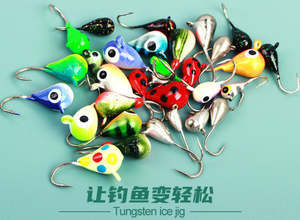 Hameçon de pêche sur glace en forme de goutte d'eau colorée, en alliage de tungstène 97, vente en gros d'équipement de pêche sur glace - Product Image 2