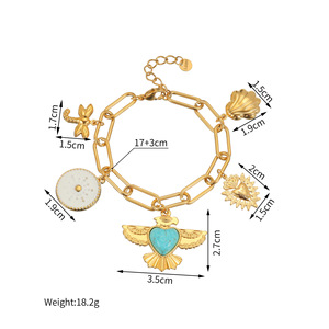 Bracelet de charme en acier inoxydable imperméable de style bohème turquoise océanique <span class=keywords><strong>ethnique</strong></span> vintage, bijoux de mode en gros pour femmes - Product Image 3