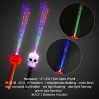 Bâton lumineux LED d'Halloween, baguette citrouille et crâne à fibres optiques clignotantes, jouet lumineux pour enfants, fournitures en vrac pour festivals et événements festifs