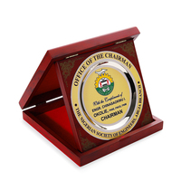 Trophée commémoratif plaqué or, médaille, plaques en bois pliables en métal pour cadeaux d'affaires