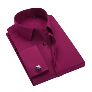 Camicie Eleganti da Uomo di Alta Qualità in Fibra di Bambù a Tinta Unita con <span class=keywords><strong>Polsini</strong></span> <span class=keywords><strong>Doppi</strong></span> e Gemelli, a Maniche Lunghe - Product Image 5