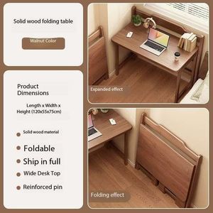 Rắn gỗ có thể gập lại nhỏ-kích thước máy tính bàn, dễ dàng để viết văn phòng bàn, ánh sáng sang trọng phong cách phòng ngủ nhỏ hẹp bàn - Product Image 5