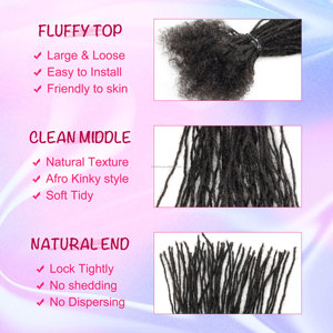 Extensiones de Cabello Humano al por Mayor para Trenzas, Micro Locs Brasileños, Extensiones de Cabello Humano Hechas a Mano de 0.1 Pulgadas, Extensiones de Rastas - Product Image 4