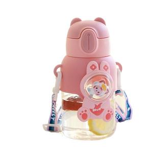 Hot Selling Adorable Kids' Spaceman Travel Mug Cute Plastic Water <b>Cup</b> with Straw and Shoulder Strap for <b>Cold</b> Drinks - Product Image 5