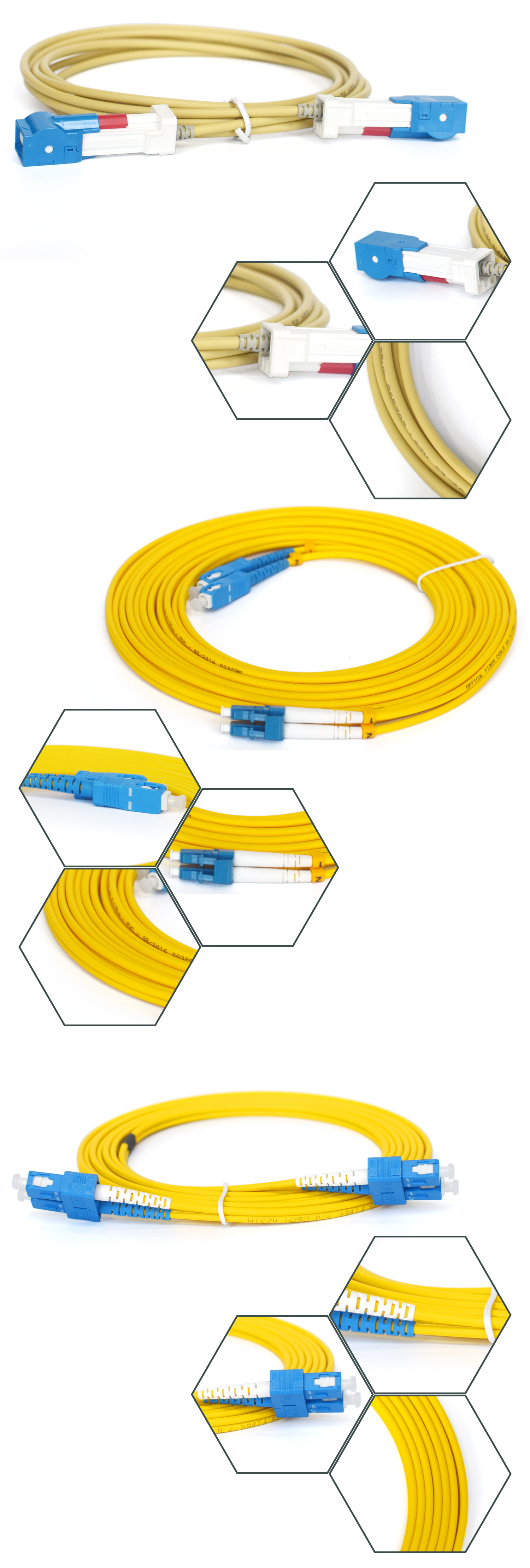 PVC/LSZH SC APC To SC APC Fiber Optic Patch Cord Simplex Fiber Jumper G652D