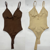 Prix d'usine - Body sculptant pour femme en nylon sans couture, forme de V profond, effet corset, rehausseur de fesses, compression, push-up