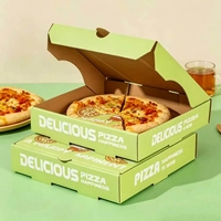 Boîte en carton ondulé pliable résistante à la graisse avec trou d'aération pour boîte à pizza, taille et impression personnalisables, 6, 8, 10, 14, 16, 18 pouces