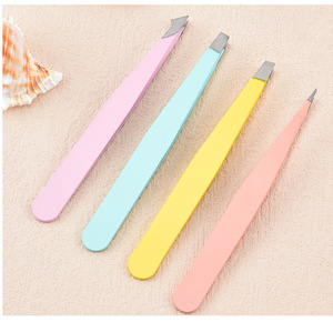 Pinzas Inclinadas Innovadoras de Acero Inoxidable Curvado para Pestañas y Cejas con Agarre, GZ RTS, Pedido Mixto a Granel - Product Image 2