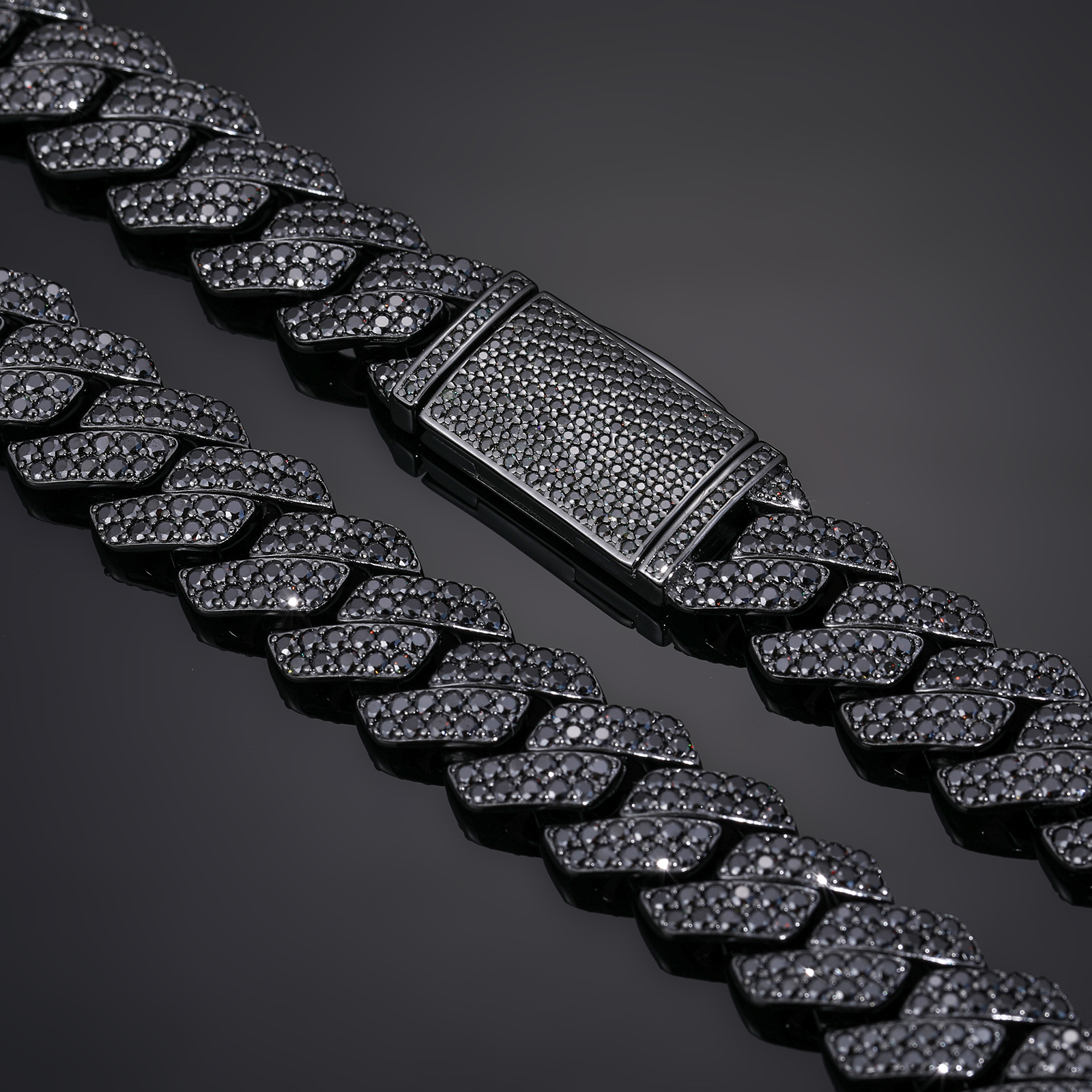 Punk Hip Hop Jewelry - Men's Black Gold Plated Chains