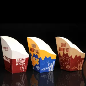 Scatola di pollo per popcorn aperta personalizzata piccola scatola di carta per patatine fritte e scatole per hamburger
