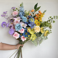 Y-H162 Groothandel Bruiloft Kunstbloemen Kleurrijke Wilde Bloem Zijde Bloemen Kunstbloemen Kunstbloemen Voor Bruiloft Decoratie