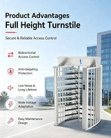 Torniquete de Altura Completa para Todo Clima IP55 con Control de Acceso RFID/Detección Facial/Huella Dactilar, Estructura de Cableado Integrada de Acero Inoxidable, Diseño Sencillo