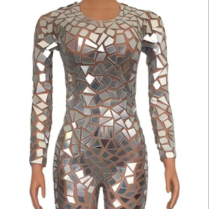 Pantalones de Malla Brillante de una Pieza, Ajustados, para Espectáculos, Celebraciones y Eventos - Product Image 1