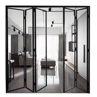 Prix usine personnalisé verre dépoli coulissant portes de séparation pliées système de porte pliante en aluminium mince