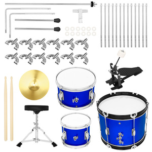 Vente en gros SALDE L7006 Ensemble de batterie jazz pour enfants Tambourin 2-12 ans Trois tambours, un cymbale, double couche, métal, bois massif - Product Image 5
