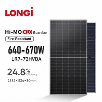 Nouveau design Panneau solaire Longi Fire Safety LR7-72HVDA 640W 650W 660W 670W Module PV bifacial haute efficacité de type N double verre