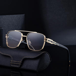 Lunettes de soleil carrées personnalisées pour hommes, verres PC UV400, style Instagram, protection solaire haut de gamme, mode extérieure - Product Image 5