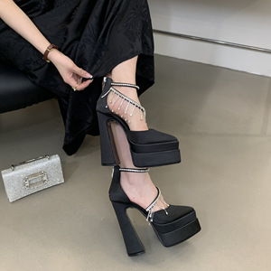 <span class=keywords><strong>Sandali</strong></span> con Tacco Alto a Punta Taglia 42, 15CM, Estremamente Alti con Plateau, Scarpe da Passerella con Strass per <span class=keywords><strong>Donna</strong></span> - Product Image 3