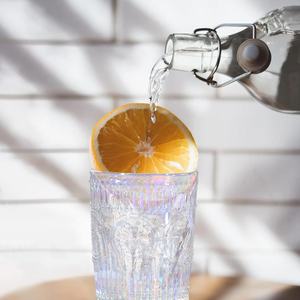 ヴィンテージ虹色グラス ウォーターカップ 6個セット、300ml レインボーエンボス加工タンブラーカップ ジュース、ワイン、カクテル用 - Product Image 6