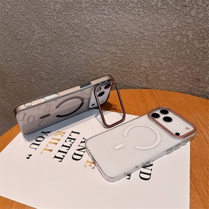 <b>Camera</b> Stand Bracket Magnetic Transparent Phone Case for <b>iPhone</b> 17 Air 16 15 14 Pro Max Wireless Charging Acrylic Protect <b>Cover</b> - Product Image 4