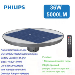 Lámpara <span class=keywords><strong>Solar</strong></span> LED con Sensor <span class=keywords><strong>Philips</strong></span> BPC010, Lámpara de Jardín, Microondas, Iluminación Exterior para Paisajes, Villas, Farola de Poste Alto - Product Image 6