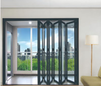 Puerta Corredera Interior de Aluminio Plegable con Levitación Magnética Automática de Nuevo Diseño, Doble Vidrio