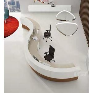 आधा दौर फर्नीचर काउंटर रिसेप्शन डेस्क एस आकार लंबी कृत्रिम पत्थर क्लिनिक कार्यालय सामने रिसेप्शन डेस्क - Product Image 2