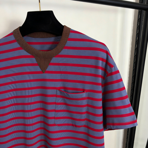 HOHI Nuovi Arrivi: T-shirt Unisex di Lusso con Stampa a Righe e Lettera P, Maniche Corte, Girocollo, Moda per Uomo e Donna - Product Image 2