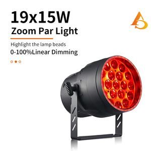AICPOSE Nuevo Diseño Foco LED Par con Zoom 19x15W RGBW 4 en 1 a Todo Color con Control DMX para KTV, Club, DJ - Product Image 1