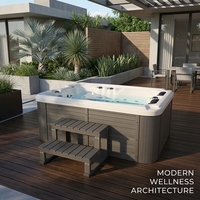 Spa de luxe relaxant avec bain à remous extérieur LED pour 6 personnes, jacuzzi de haute qualité, baignoire de spa extérieure, massage à bulles, hydromassage