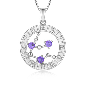 925 plata esterlina 12 diseños estrella signo collar astrología colorido CZs <span class=keywords><strong>personalizado</strong></span> horóscopo Collar para mujeres 2025 - Product Image 6
