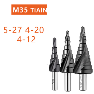Bộ mũi khoan bước HSS M35 Cobalt 4-12/4-20/4-32mm, phủ <span class=keywords><strong>TiALN</strong></span>, rãnh xoắn/rãnh thẳng, kiểu Pagoda, dùng cho kim loại - Product Image 3