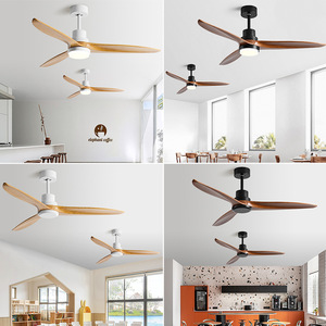 Solid Wood <b>Ceiling</b> <b>Fan</b> Light With Led Lamp 50000 Hours Lifespan For Living Room Bedroom Integrated Design - Product Image 1