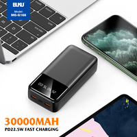 Batterie externe portable Buku 30000 mAh avec 4 câbles intégrés, charge rapide PD22.5W, idéale pour l'extérieur - Prix de gros