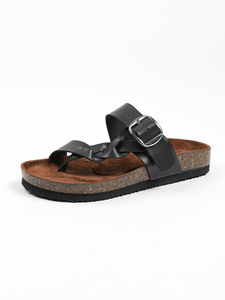 Sandalias de playa con hebilla tejida de verano europeo y americano 2025, <span class=keywords><strong>plataforma</strong></span> plana informal con diseño transpirable de suela gruesa - Product Image 6