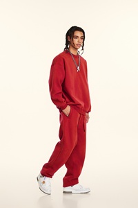 Sudadera de cuello redondo para <span class=keywords><strong>hombre</strong></span>, estilo americano, holgada, informal, básica, de color liso, con forro polar grueso, para otoño e invierno. - Product Image 6