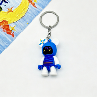 Porte-clés en PVC créatif et coloré en forme d'ours graffiti, pendentif pour sac à dos, ornement en plastique, cadeau pour enfants, vente en gros