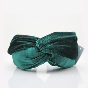 Accessoires de Cheveux de mode Large Bande De Cheveux Élégant Rétro Grand Arc <span class=keywords><strong>Vert</strong></span> <span class=keywords><strong>Velours</strong></span> Bandeau - Product Image 1