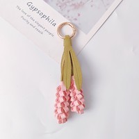 Breloque de sac en PU motif floral, porte-clés floral, pendentif de sac à main, accessoire décoratif léger et multicolore de haute qualité, tendance